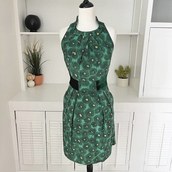 Anthropologie Dresses & Skirts - Anthropologie Beth Bowley Silk Velvet Floral Pleated Cocktail Dress Size 8/M
